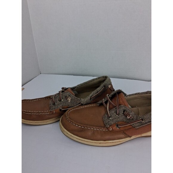 Spreey 7.5 Top Sider Boat Shoes Leather / Fabric Upper Brown Memory Foam #61421 - Picture 5 of 12